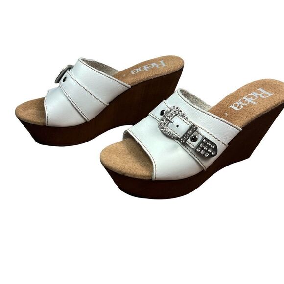 NWOT Reba wooden sandals 39=8 - Picture 4 of 13